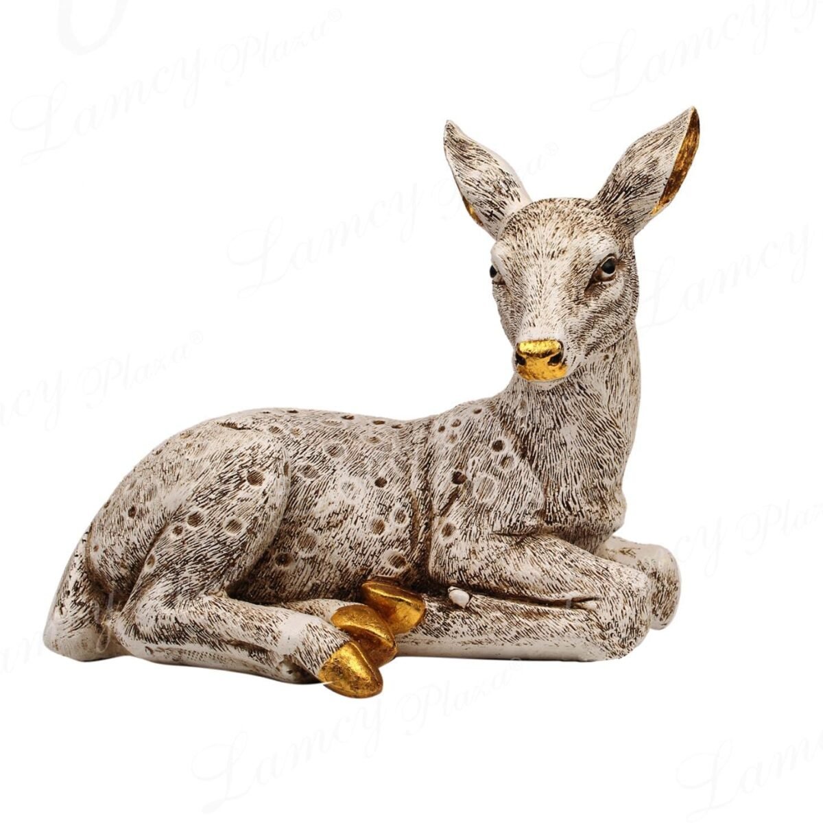 Resin Deer Statue Showpiece - 7 Inches | Home Decor Showpiece for Gift Purpose