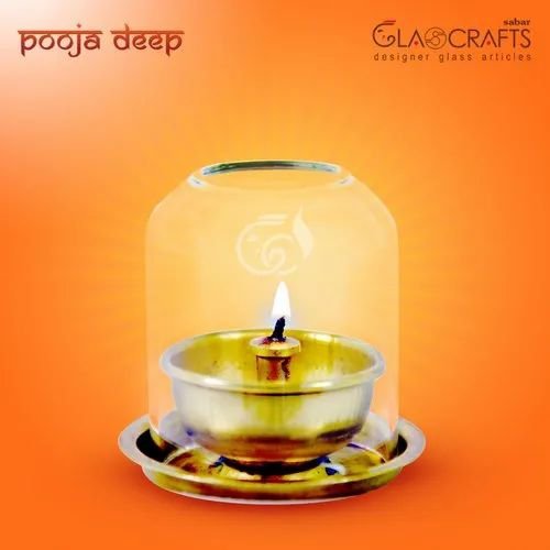 Pooja Deep – Diya with Glass Cover For Oil