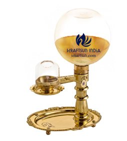 Akhand Deep ( OIL MODEL ) - WICK LIFTING - with 1 Ltr. Glass Oil Container( NOT FOR GHEE )