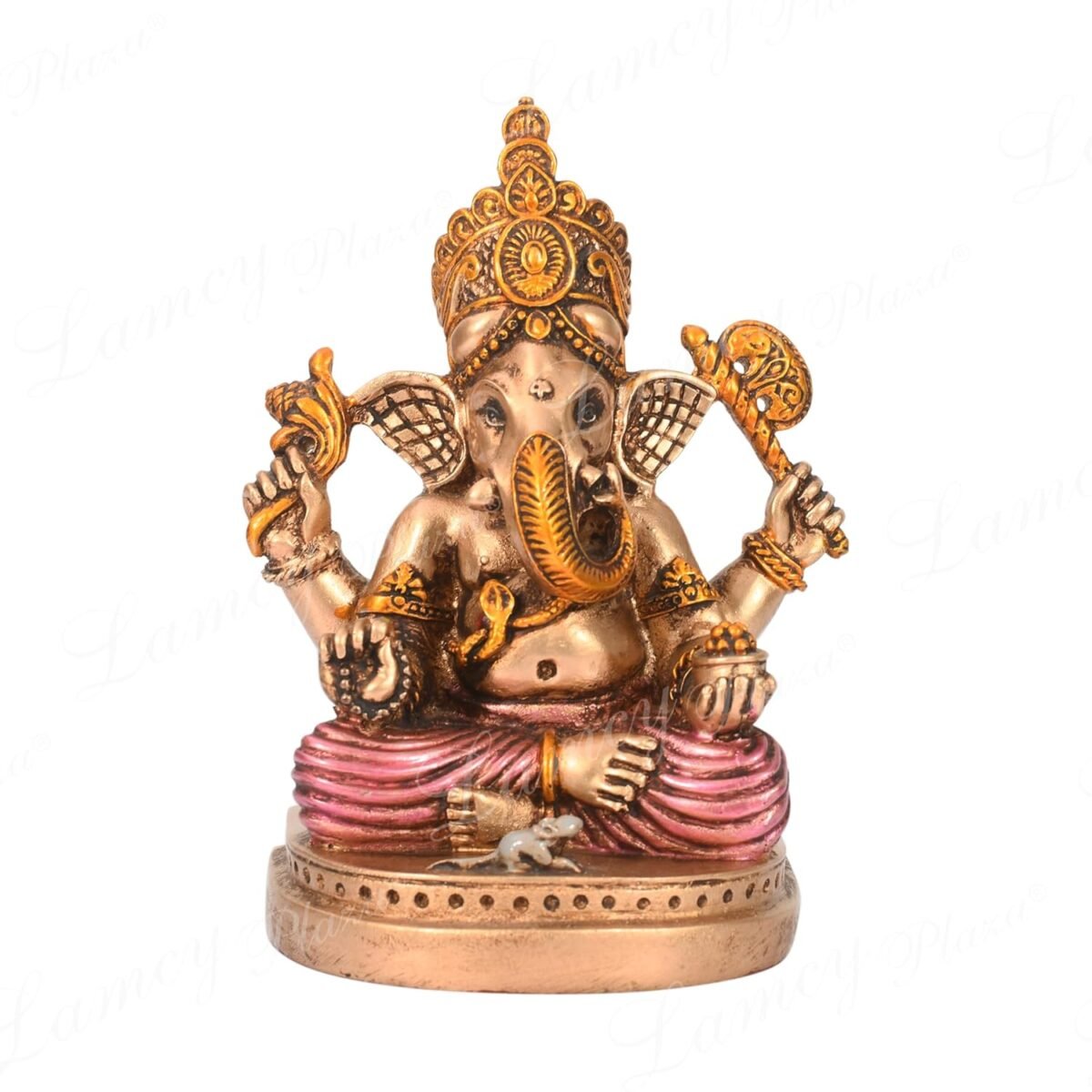 81mFsrnmqiL._SL1500_ 'Lord Ganesh Idol' Antique Golden Resin Figurine Idol Statue - 5.5" Inches | Ganpati Murti Showpiece for Mandir Home Decor
