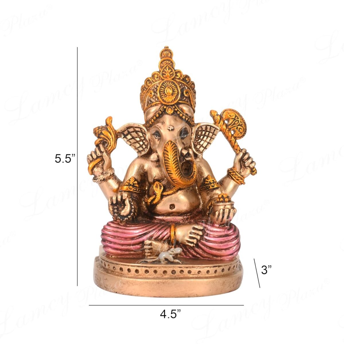 81vWQIoJEkL._SL1500_ 'Lord Ganesh Idol' Antique Golden Resin Figurine Idol Statue - 5.5" Inches | Ganpati Murti Showpiece for Mandir Home Decor