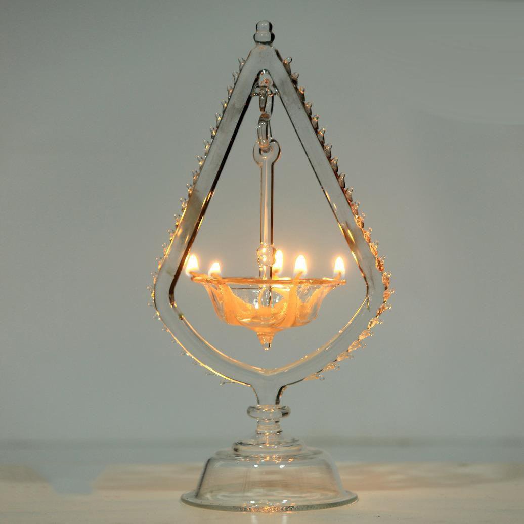 IMG-20210925-WA0029 Mayur Deep/ Mayur Diya - Borosilicate Glass Handcrafted Mayur Deep for the Occasions -Set of 2
