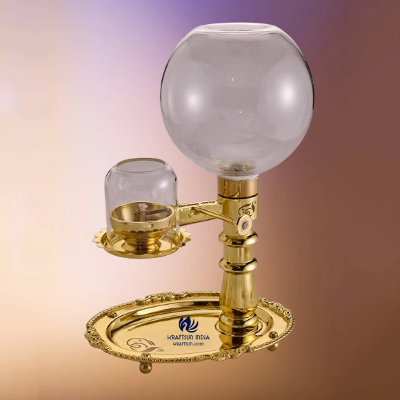 Untitled-1 Akhand Deep ( OIL MODEL ) - WICK LIFTING - with 1 Ltr. Glass Oil Container( NOT FOR GHEE )