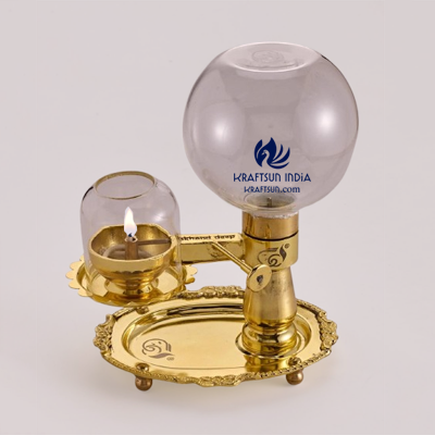 Untitled-2 Akhand Deep ( OIL MODEL ) - WICK LIFTING - with 500ml Glass Oil Container( NOT FOR GHEE )