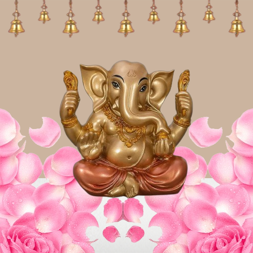 ga2 Marble Dust Ganesh Idol - 4 Inches | Ganesh Idol Murti for Car Dashboard,