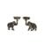 Kraftsun Aluminium Silver Coloured Elephant Pair for Good Luck and Love | Candle Holder for Home Decor Showpiece for Gifting