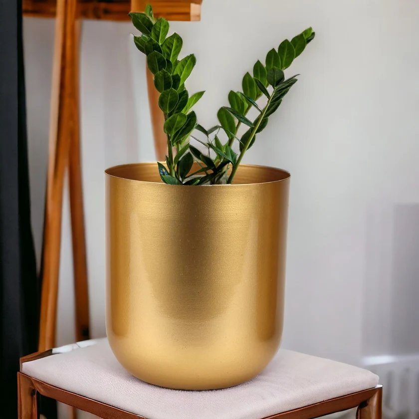 Gold Metal Plant Pot for Home Decor