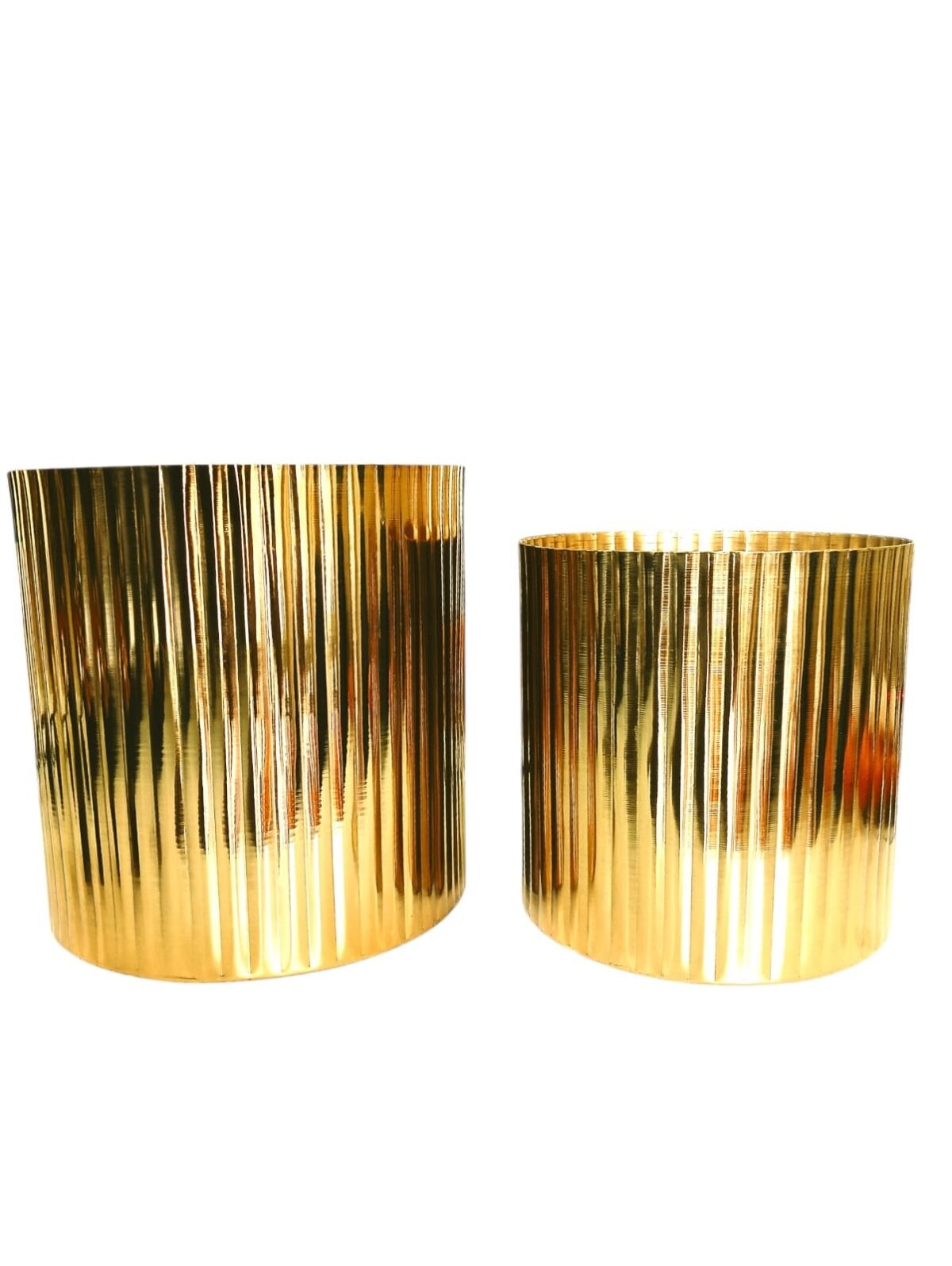 WhatsApp Image 2026-02-04 at 11.52.11 Gold Plated 2 Pack Metal Plant Pots (6 inch, 7 inch L), Indoor Small Planter Flower Pots